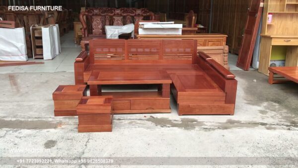 Wooden Sofa Set Wooden L Shape Chair No-14451 Urban Ladder Wooden Sofa