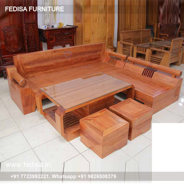 Wooden Sofa Set Wooden 18 Seater Sofa Set With Table No-14494 L Shape Wooden Sofa Set