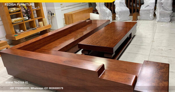 Wooden Sofa Set Wooden L Shaped Chesterfield Sofa No-14521 Wooden Corner Sofa Set