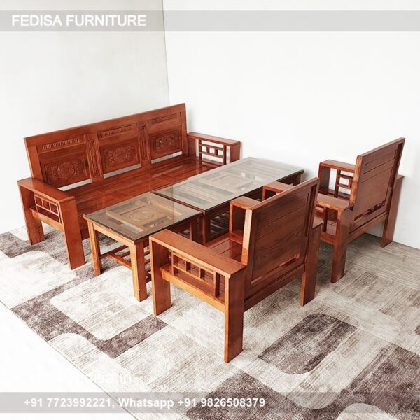 Wooden Sofa Set Wooden Brown Leather Couch Set No-14543 Wooden Sofa Set Below 5016