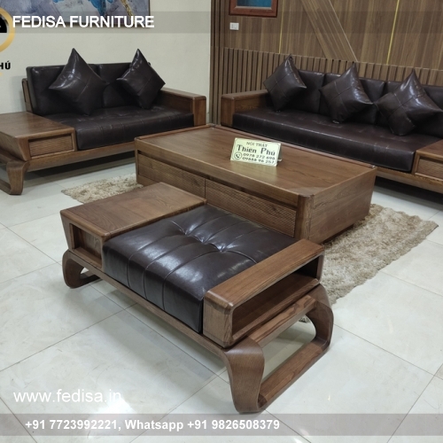 Wooden Sofa Set Wooden U Sectional Sofa No-14584 Wooden Sofa Cushion Set