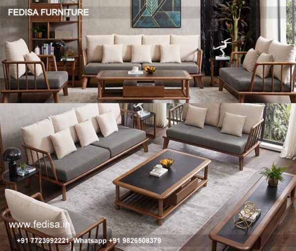 Wooden Sofa Set Wooden Velvet L Shape Sofa No-14622 Designer Wooden Sofa Set