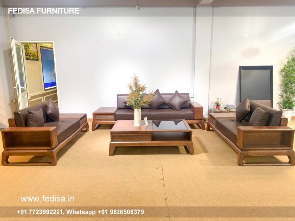 Wooden Sofa Set Wooden Long L Shape Sofa No-14749 Wooden Frame Sofa Set