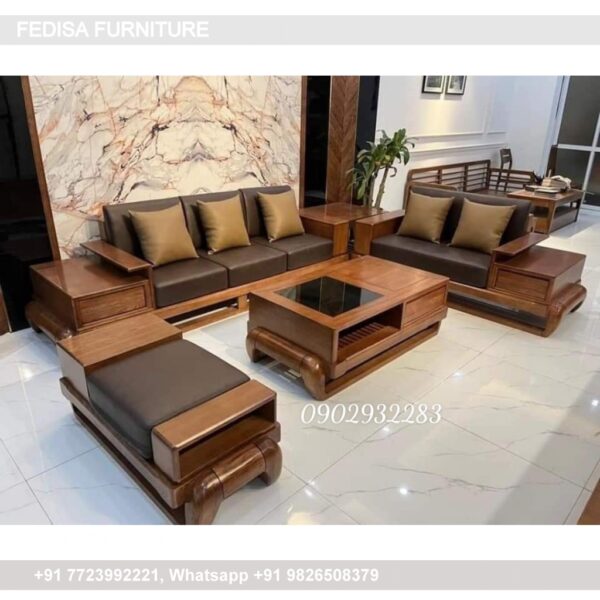 Wooden Sofa Set Wooden L Shape Small Sofa No-14775 Damro Wooden Sofa Set