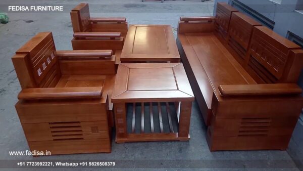 Wooden Sofa Set Wooden L Seater Couch No-14932 Antique Wooden Sofa Set