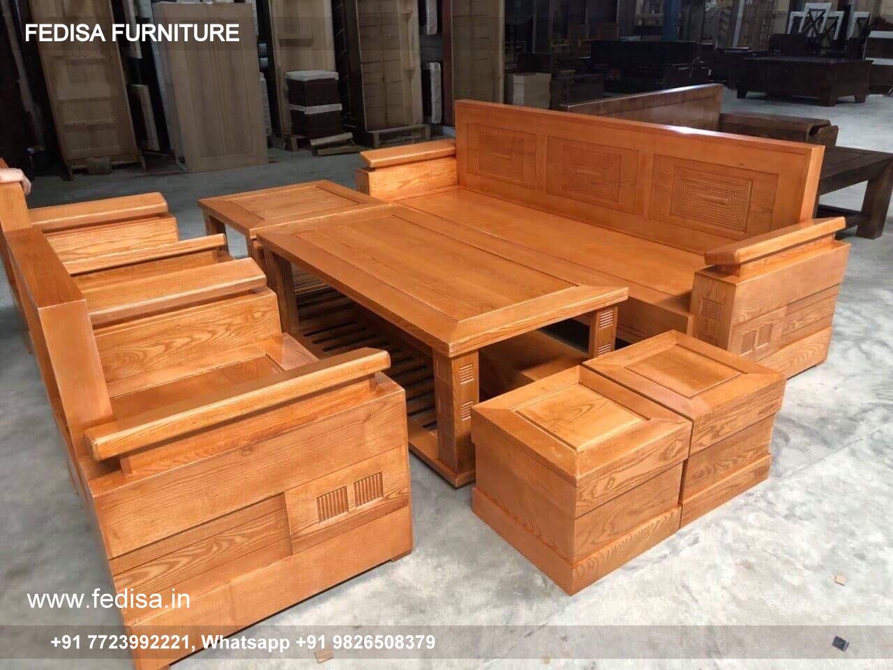 Wooden Sofa Set Wooden L Shape Sofa Set With Center Table No-15090 Wooden Sofa Set