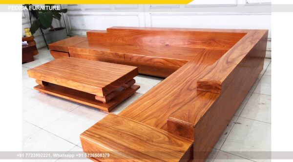Wooden Sofa Set Wooden L Shaped Sleeper Sectional No-15116 Wooden Carved Sofa Set