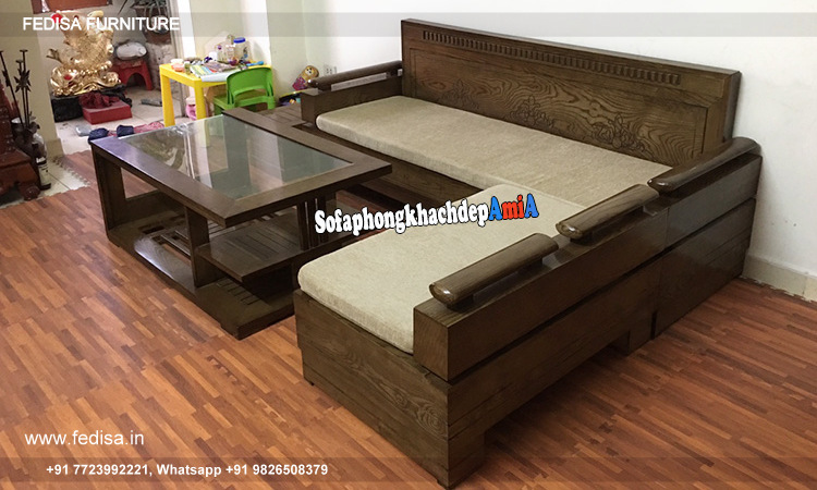 Wooden Sofa Set Wooden 16 Seater Sofa L Shape No-15173 Simple Wooden Sofa Set