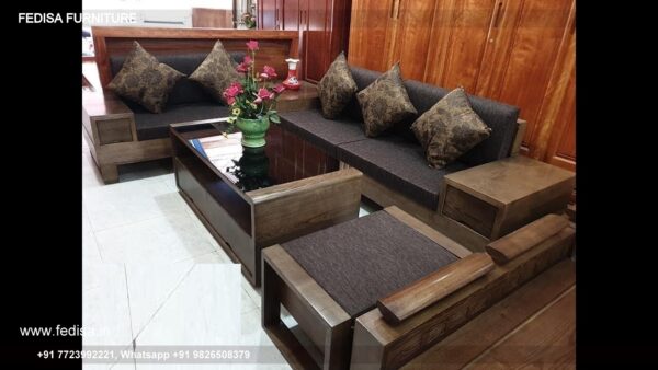 Wooden Sofa Set Wooden Loaf L Shaped Sofa No-15258 Wooden Sofa Set Below 5027