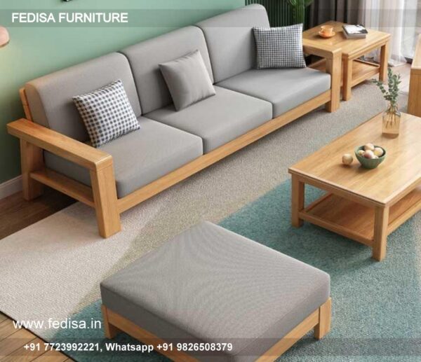 Wooden Sofa Set Wooden Velvet L Shaped Sectional No-15273 Black Wooden Sofa Set