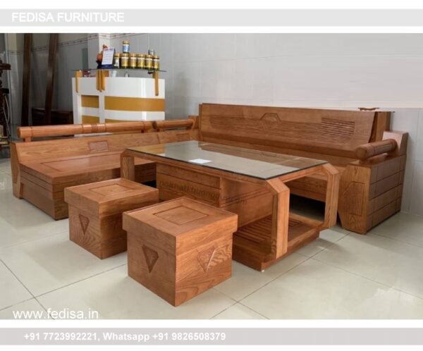 Wooden Sofa Set Wooden Moongil Sofa No-15306 115 Seater Wooden Sofa Set