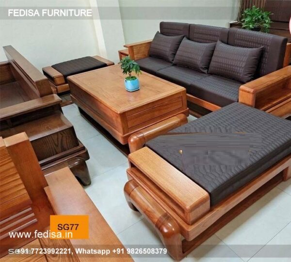 Sagwan Ki Lakdi Ka Sofa Set Brown Colour Sofa Set Six Seater Sofa Set Latest Wooden Sofa