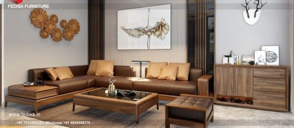 Handmade Wooden Sofa Set Sofa Set Brown Colour Wooden Sofa 5 Seater U Shape Sofa Set Price