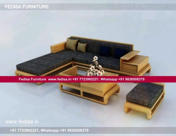 Wakefit Wooden Sofa Set White L Sofa Singapuri Sofa Set 2 Piece Living Room Furniture Sets