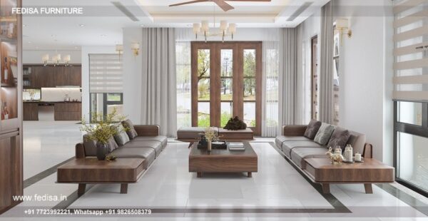 Wooden Corner Sofa Rexine Sofa Set L Shape Corner Sofa Evok Sofa Set
