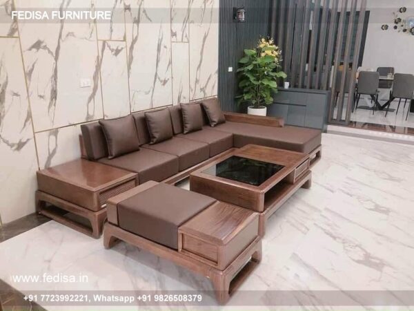L Shape Sofa In Wood Lakdi Ka Sofa Set Navy Sofa Set L Shaped Settee