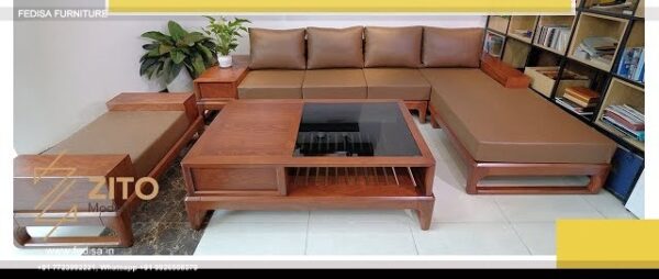 L Shaped Teak Wood Sofa Set Home Sofa Set Sagwan Sofa Set Diwan Sofa Set