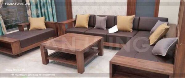 Fully Wooden Sofa Affordable Sofa Set Small U Shaped Sofa Soft Sofa Set